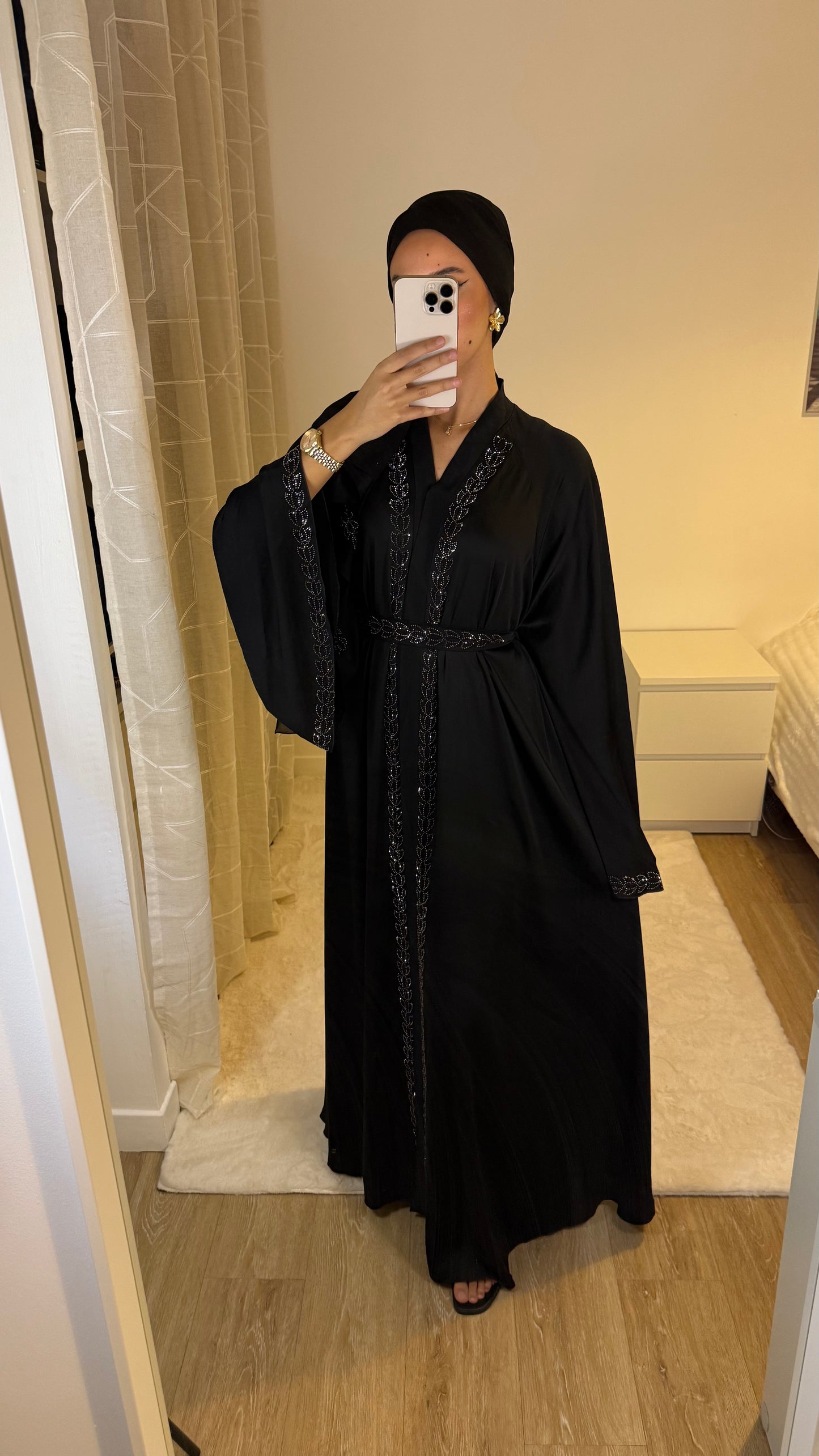 Abaya Fleur Noir