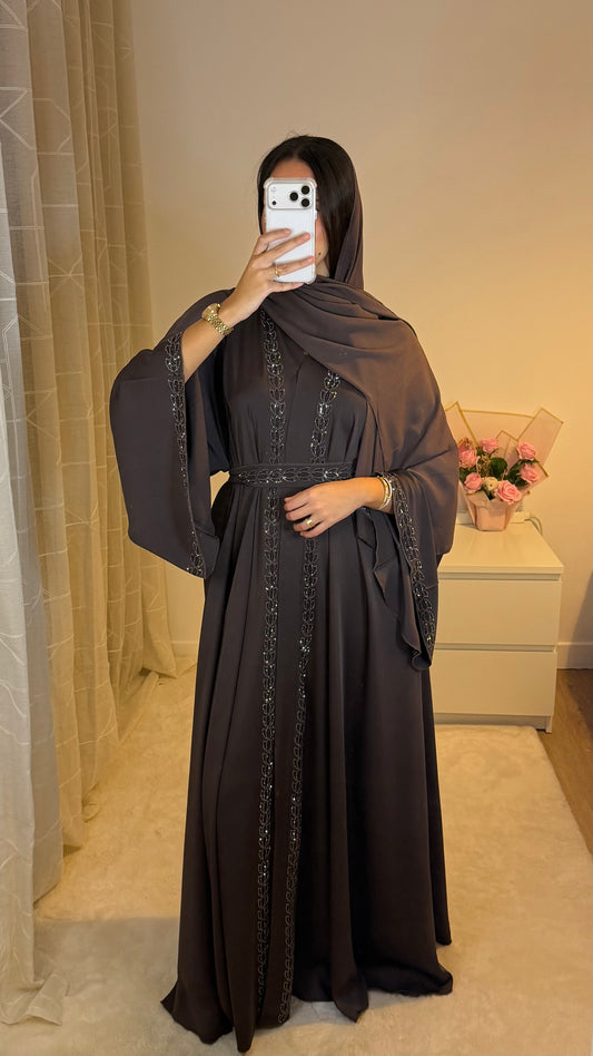 Abaya Fleur (marron)