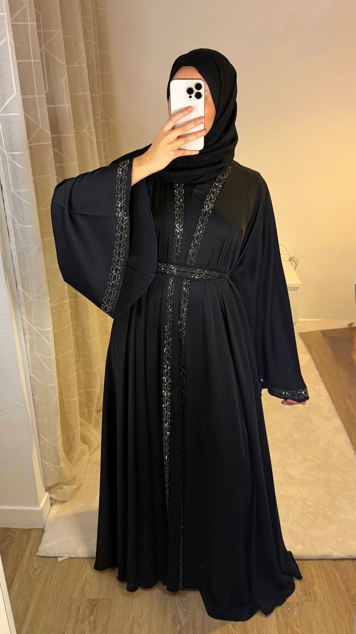 Abaya Fleur Noir