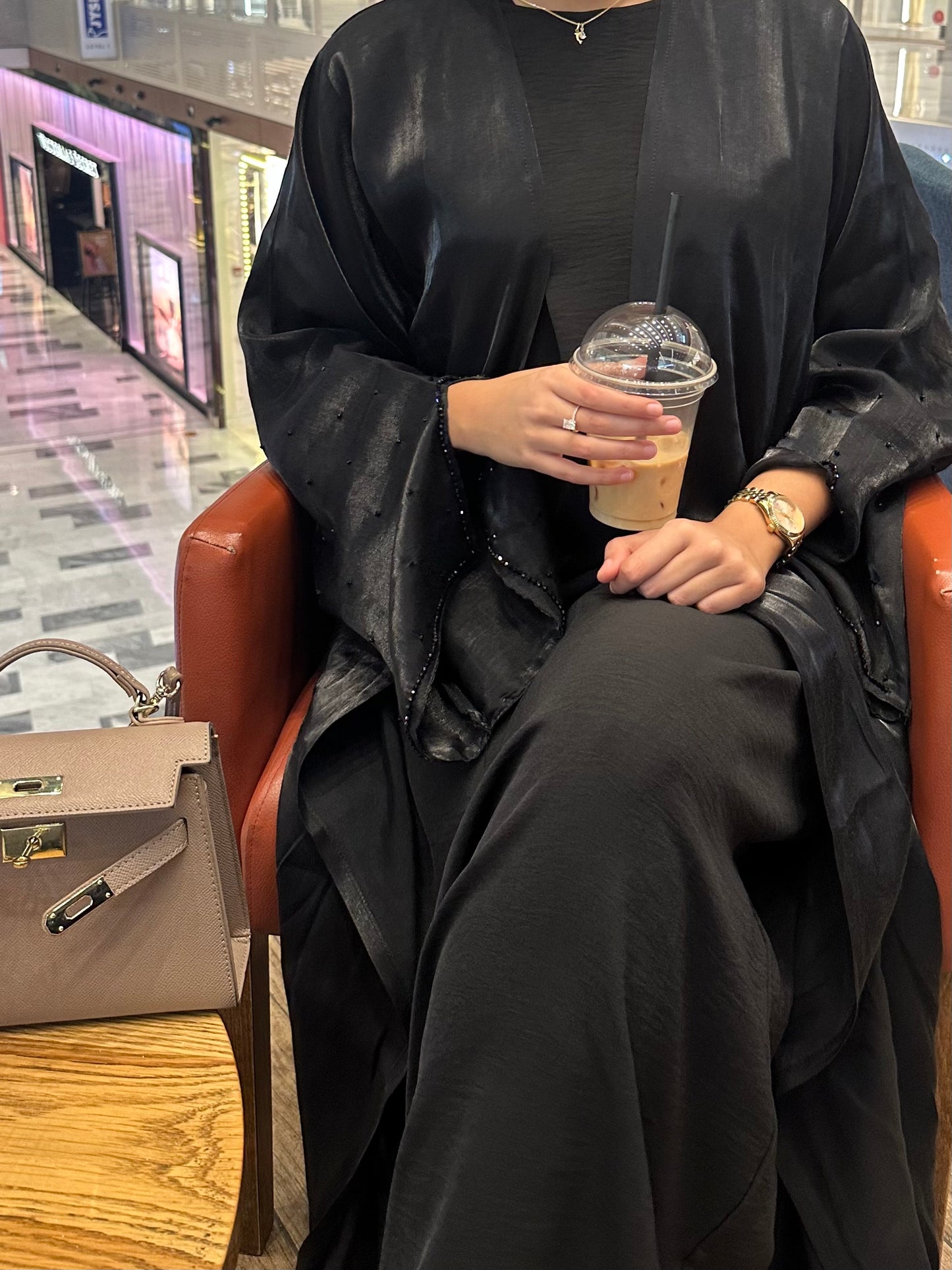 Abaya Satinée (noir)