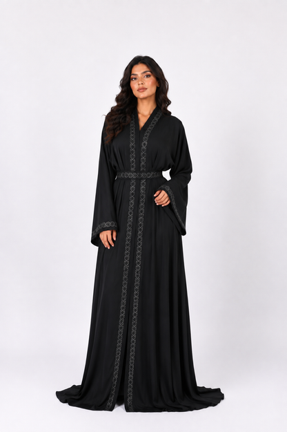 Abaya Fleur Noir
