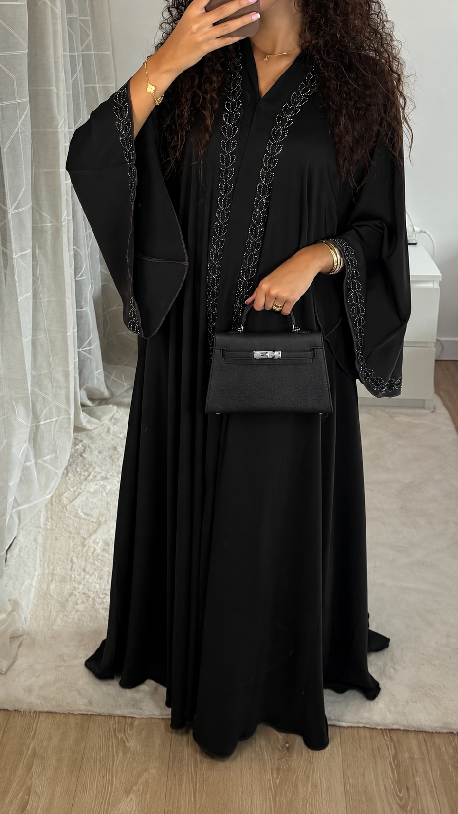 Abaya Fleur Noir